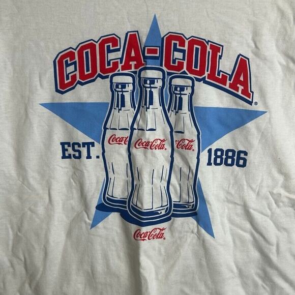 Vintage Hanes Heavyweight Coca-Cola White Graphic T-Shirt Large - Picture 3 of 6